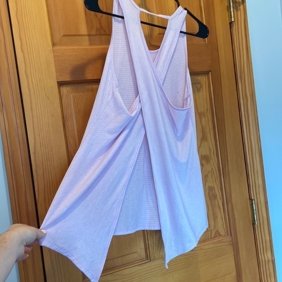 Athleta Pink/Purple Open Criss-Cross Back Workout Tank Top Size Small - Picture 2 of 4